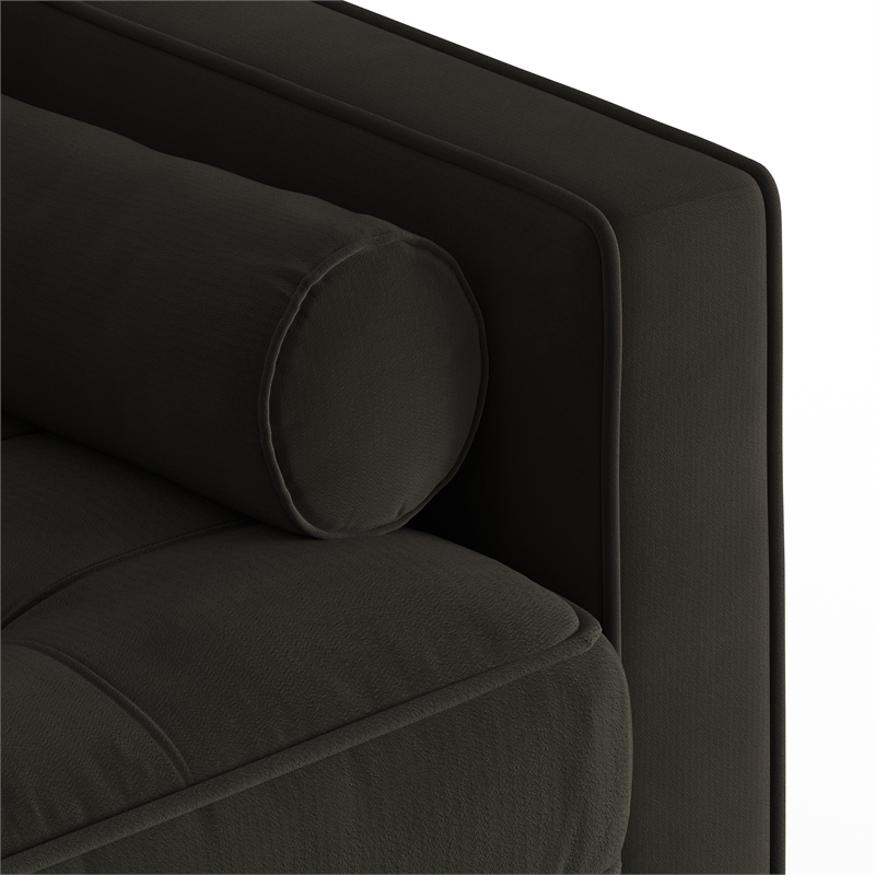 Pemberly Row Contemporary Performance Velvet Arm Chair in Smoke