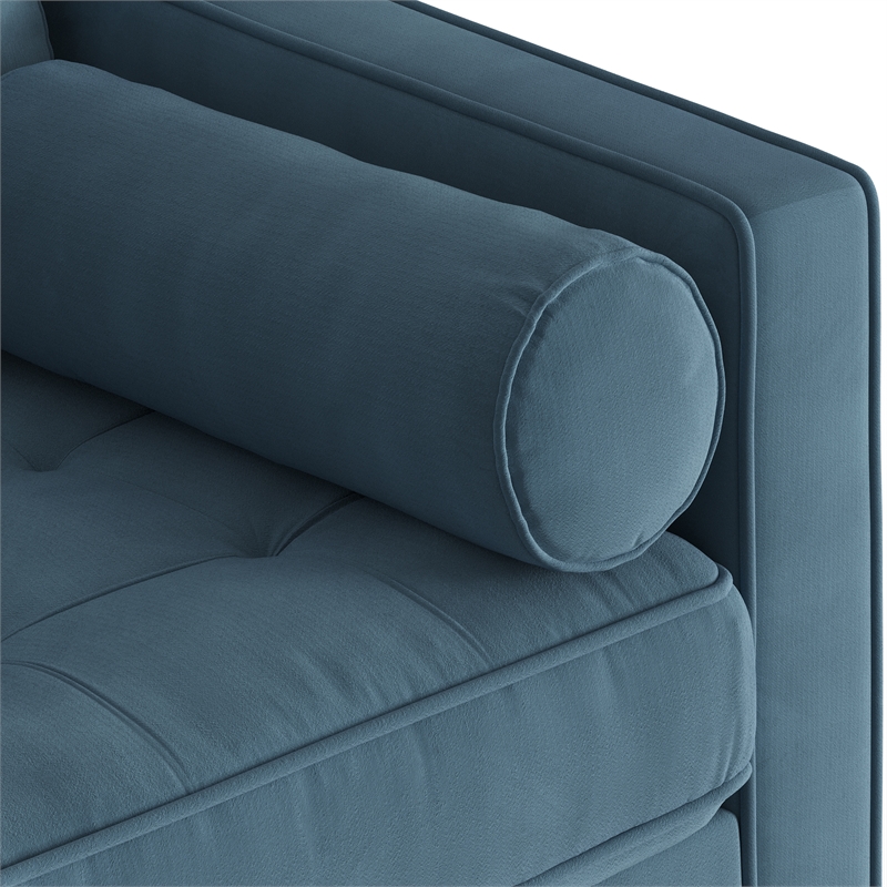 Pemberly Row Modern / Contemporary Performance Velvet Sofa in Ocean