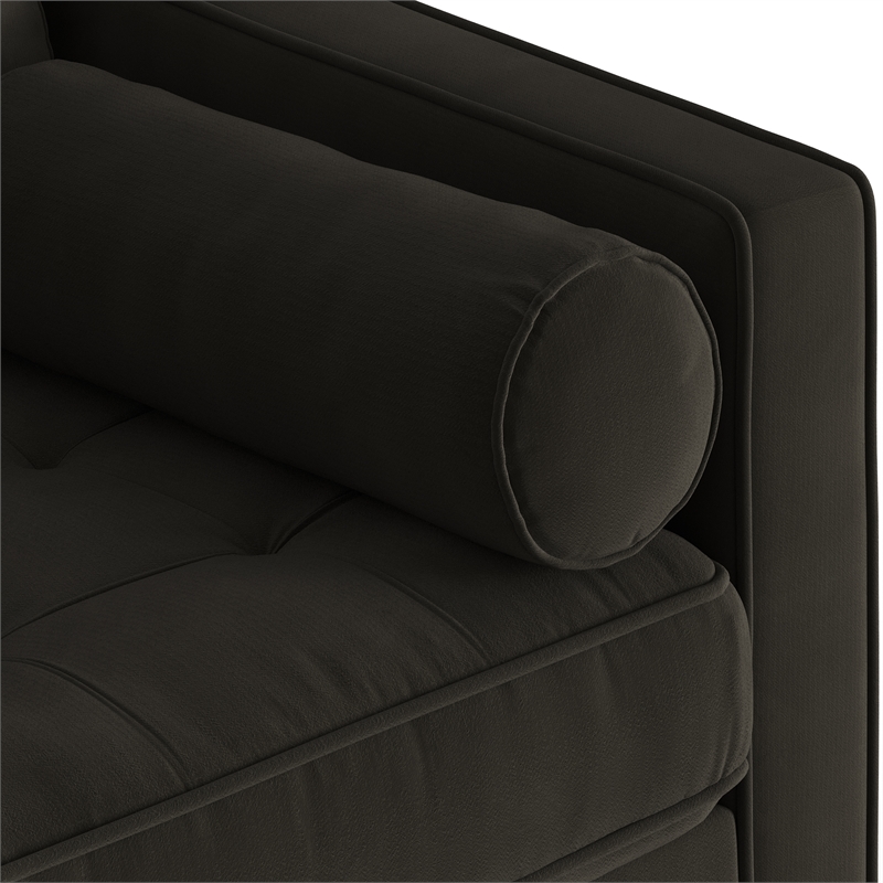 Pemberly Row Modern / Contemporary Performance Velvet Sofa in Smoke