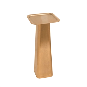 Pemberly Row Contemporary Brushed Gold Iron Drink Table in Gold