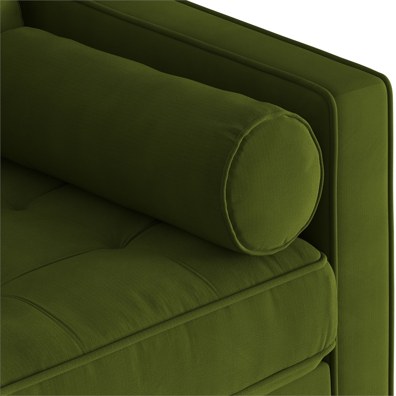 Pemberly Row Modern / Contemporary Performance Velvet Sofa in Forest