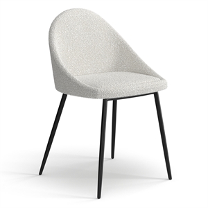 Pemberly Row Contemporary Boucle Side Chair (Set of 2) in White
