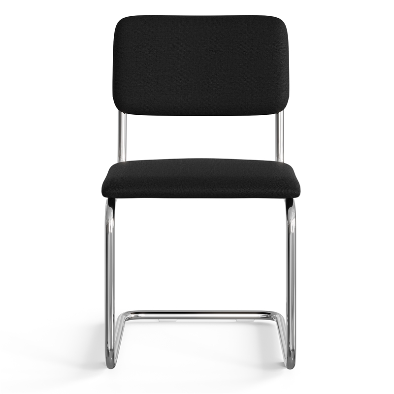 Pemberly Row Contemporary Fabric Side Chair (Set Of 2) in Black