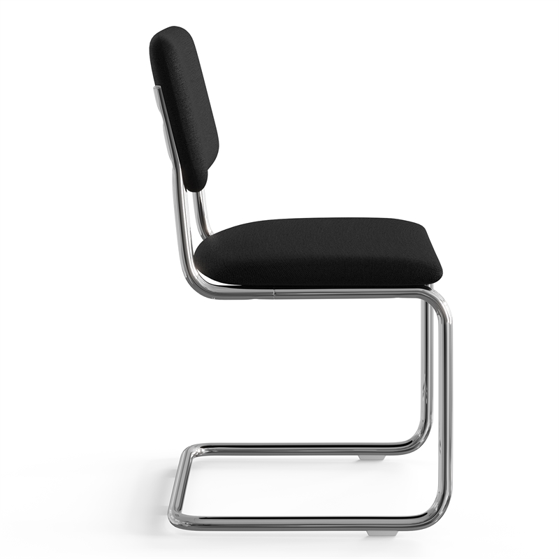 Pemberly Row Contemporary Fabric Side Chair (Set Of 2) in Black