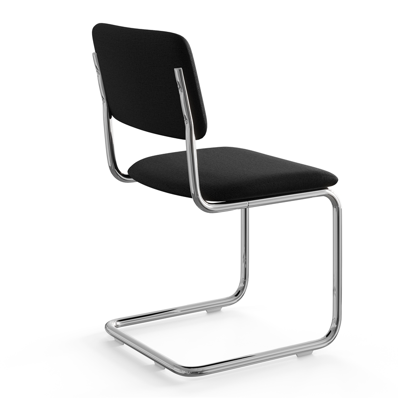 Pemberly Row Contemporary Fabric Side Chair (Set Of 2) in Black