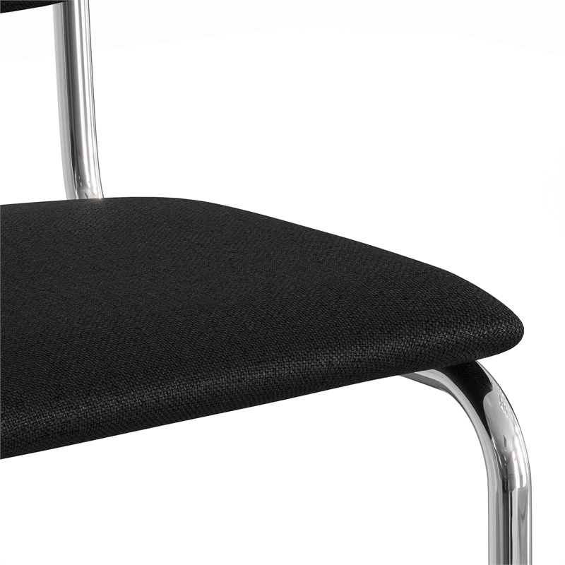 Pemberly Row Contemporary Fabric Side Chair (Set Of 2) in Black