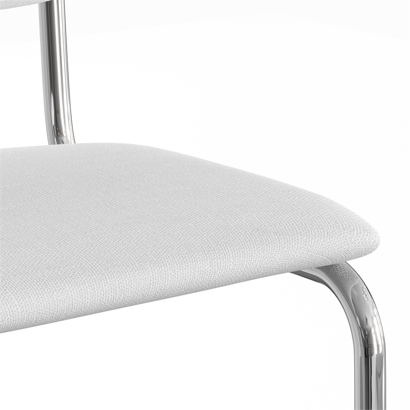 Pemberly Row Contemporary Fabric Side Chair (Set Of 2) in White