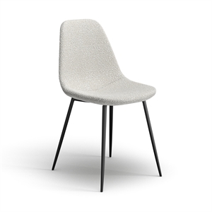 Pemberly Row Contemporary Boucle Side Chair (Set of 2) in White