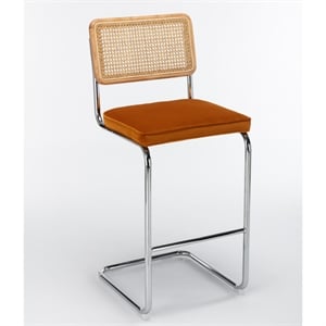 Pemberly Row Contemporary Bar Height Stools (Set of 2) in Brown
