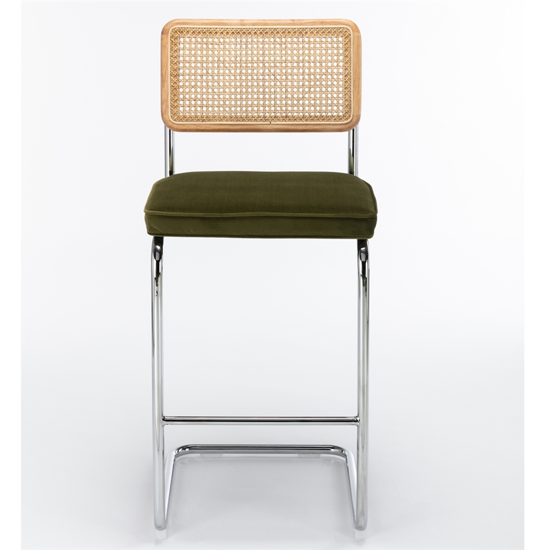 Pemberly Row Contemporary Bar Height Stools (Set of 2) in Olive