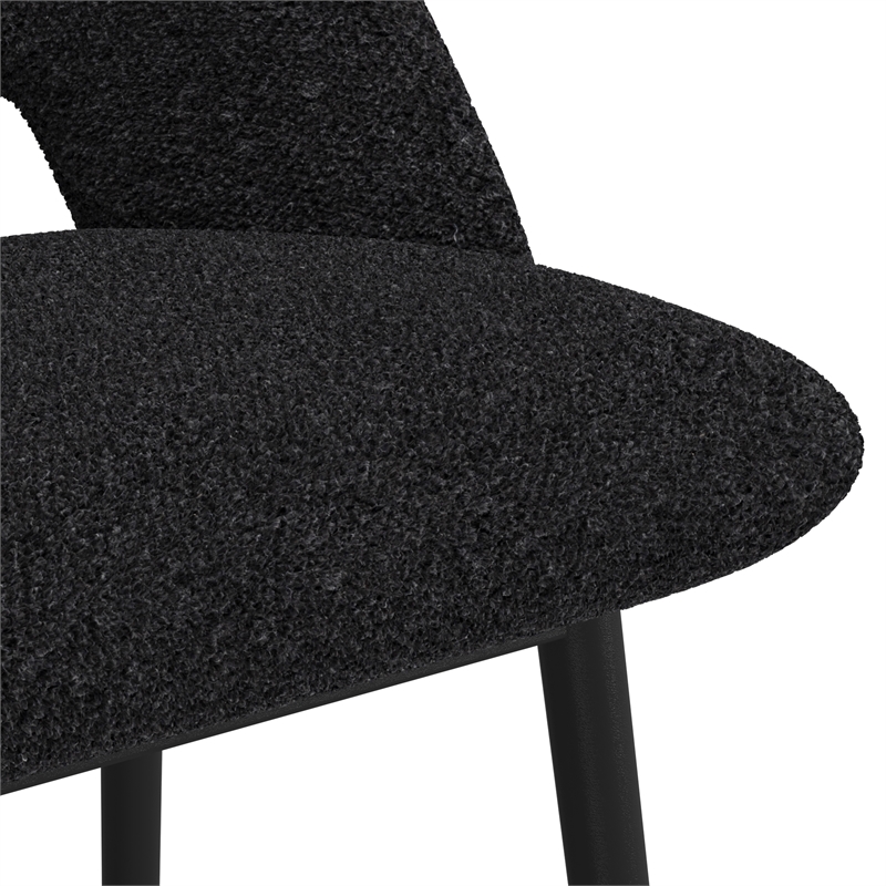 Pemberly Row Contemporary Bar Height Stools (Set of 2) in Black