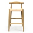 Pemberly Row Contemporary Papercord Bar Height Stool in Natural