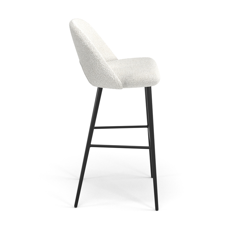 Pemberly Row Contemporary Bar Height Stools (Set of 2) in White