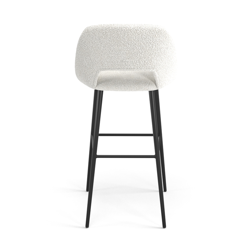 Pemberly Row Contemporary Bar Height Stools (Set of 2) in White