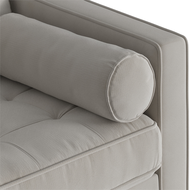 Pemberly Row Modern / Contemporary Performance Velvet Sofa in Silver
