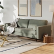 Pemberly Row Modern / Contemporary Performance Velvet Sofa in Silver