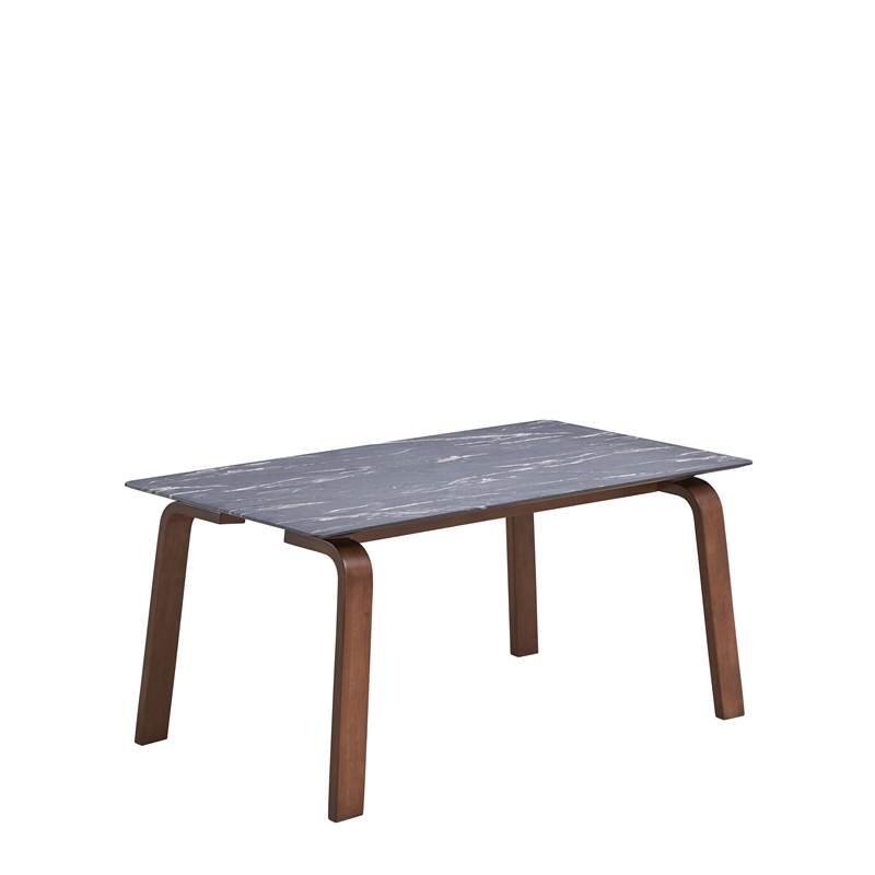 Pemberly Row Mid-Century Contemporary Dining Table in Walnut