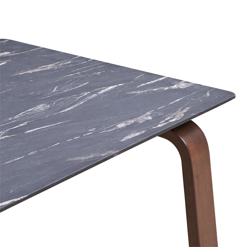 Pemberly Row Mid-Century Contemporary Dining Table in Walnut
