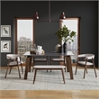 Pemberly Row Mid-Century Contemporary Dining Table in Walnut