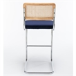 Pemberley Row Velvet Upholstered Sapphire Bar Height Stools Rectangular Padded 19