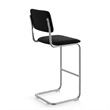 Pemberly Row Modern Fabric Bar Height Stool (Set of 2) in Black