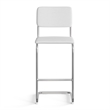 Pemberly Row Modern Fabric Bar Height Stool (Set of 2) in White