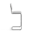 Pemberly Row Modern Fabric Bar Height Stool (Set of 2) in White