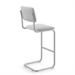 Pemberly Row Modern Fabric Bar Height Stool (Set of 2) in White