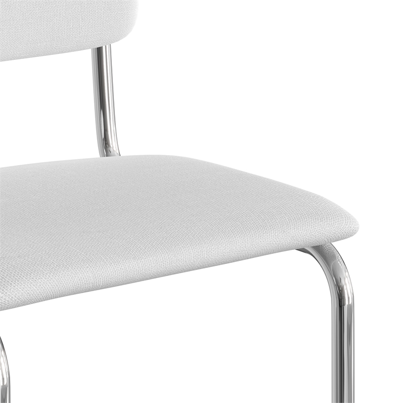 Pemberly Row Modern Fabric Bar Height Stool (Set of 2) in White