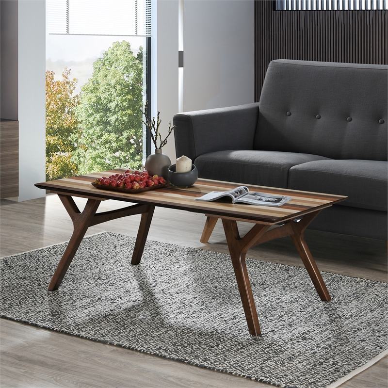 Pemberly Row Solid Wood Construction Coffee Table in Multicolor
