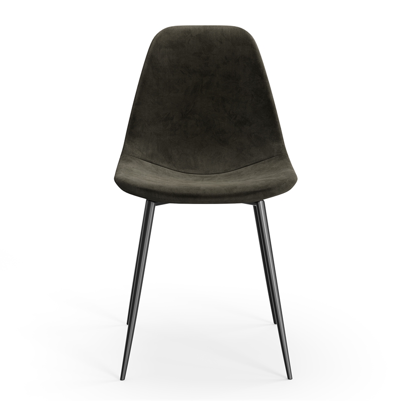 Pemberly Row Performance Velvet Side Chairs (Set of 2) in Smoke