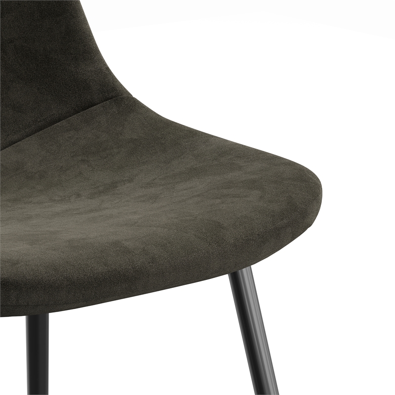 Pemberly Row Performance Velvet Side Chairs (Set of 2) in Smoke