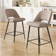 Pemberly Row Modern Counter Height Stools (Set of 2) in Gray