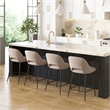 Pemberly Row Modern Counter Height Stools (Set of 2) in Gray