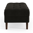 Pemberly Row Performance Velvet Rectangular Ottoman in Smoke