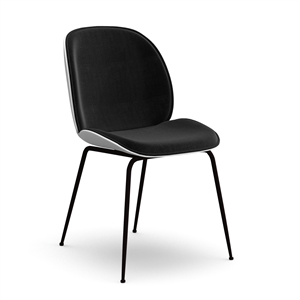 Pemberly Row Fabric Side Chair (Set of 2) in White and Black