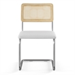 Pemberly Row Cane Back Fabric Side Chair (Set Of 2) in White