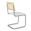 Pemberly Row Cane Back Fabric Side Chair (Set Of 2) in White
