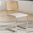 Pemberly Row Cane Back Fabric Side Chair (Set Of 2) in White