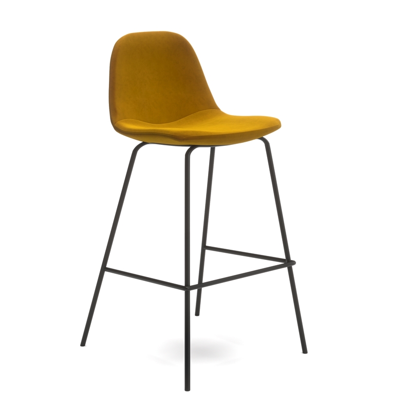 Pemberley Row Velvet Gold Counter Height Stools Rectangular Soft Upholstery 15