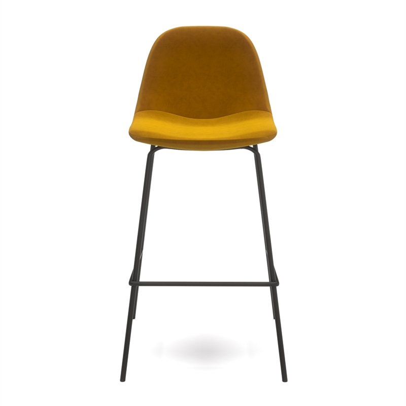 Pemberley Row Velvet Gold Counter Height Stools Rectangular Soft Upholstery 15