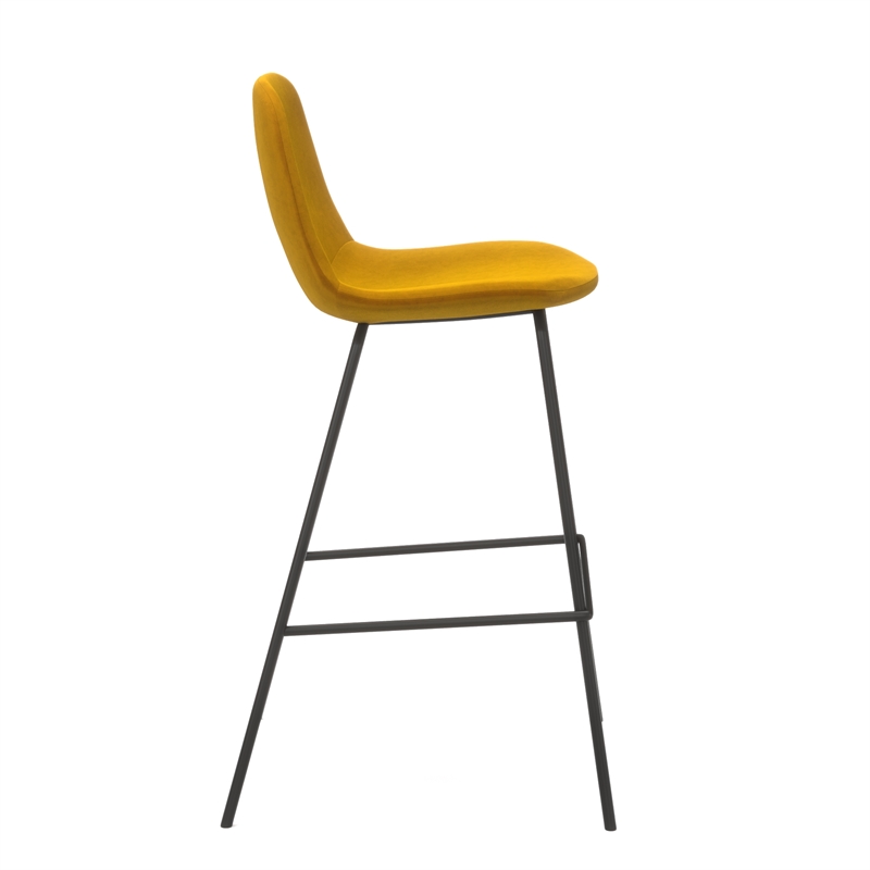 Pemberley Row Velvet Gold Counter Height Stools Rectangular Soft Upholstery 15
