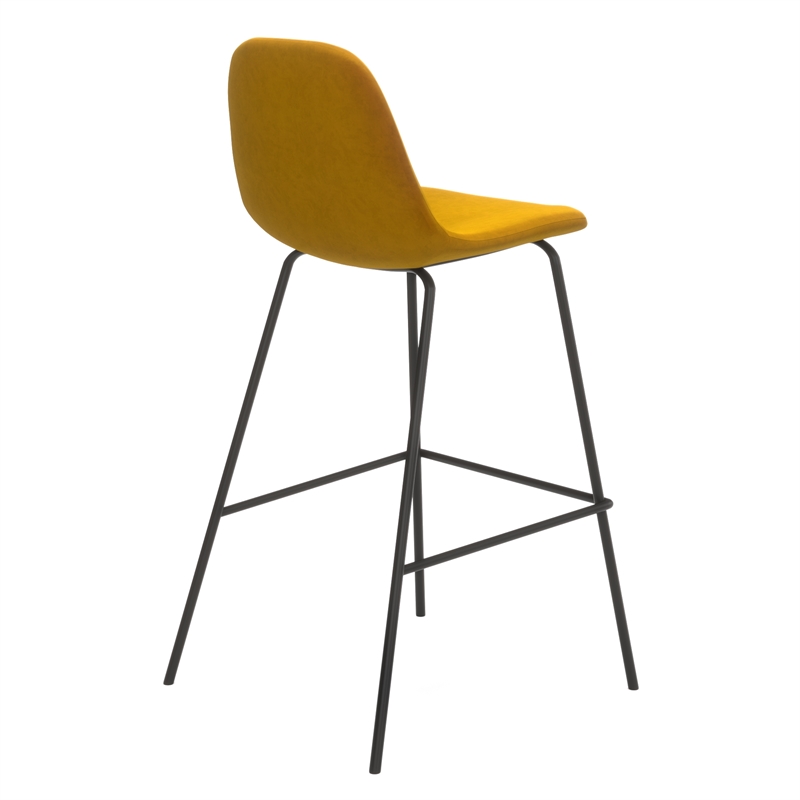 Pemberley Row Velvet Gold Counter Height Stools Rectangular Soft Upholstery 15