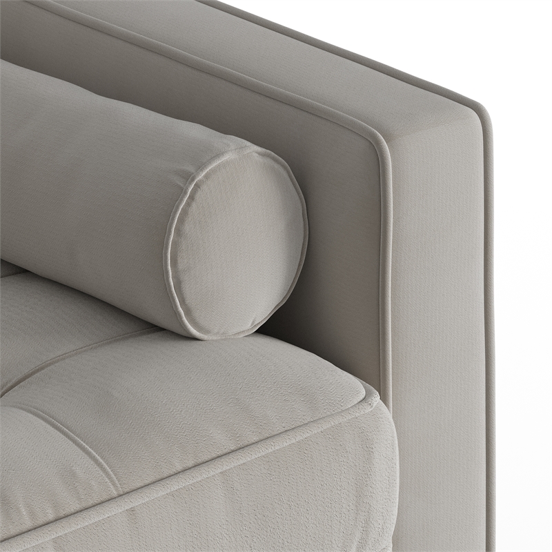 Pemberly Row Contemporary Performance Velvet Arm Chair in Silver