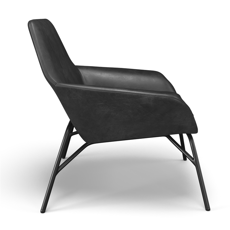Pemberly Row Vegan Leather Accent Chair - Black Vegan Leather in Black