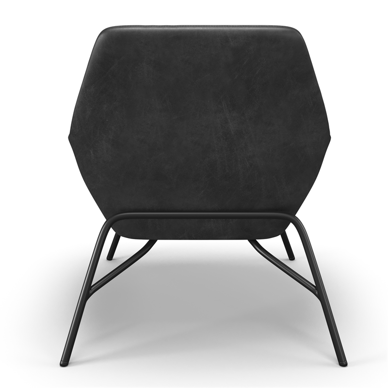 Pemberly Row Vegan Leather Accent Chair - Black Vegan Leather in Black