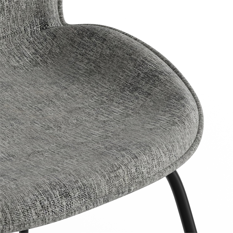 Pemberly Row Fabric Side Chairs with Black Matte Metal Legs (Set of 2)