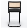 Pemberly Row Cane Back Boucle Counter Height Stool (Set Of 2) in Black