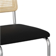 Pemberly Row Cane Back Fabric Counter Height Stool (Set of 2) in Black