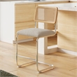 Pemberly Row Cane Back Boucle Counter Height Stool (Set Of 2) in White